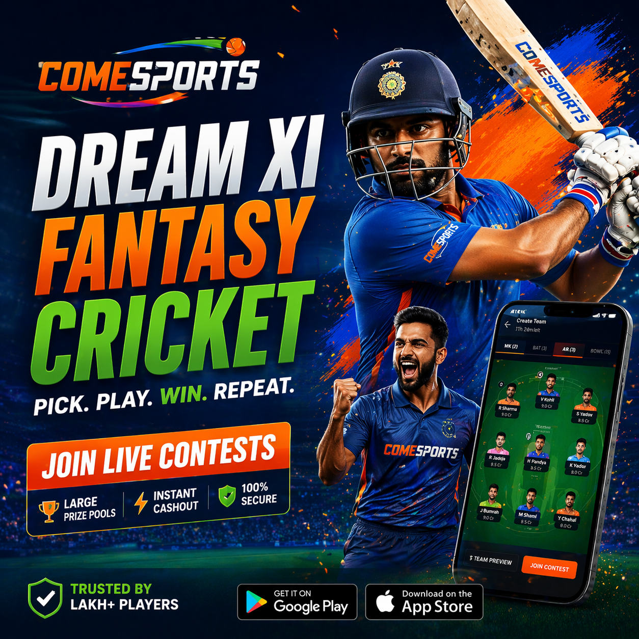 Come Guru Play fantasy sports main visual